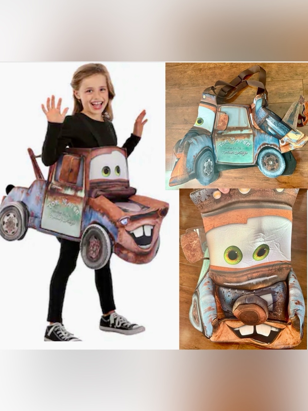 Disney Pixar Cars Tow Mater 3D Ride Along Spirit Halloween Costume Kids OS
